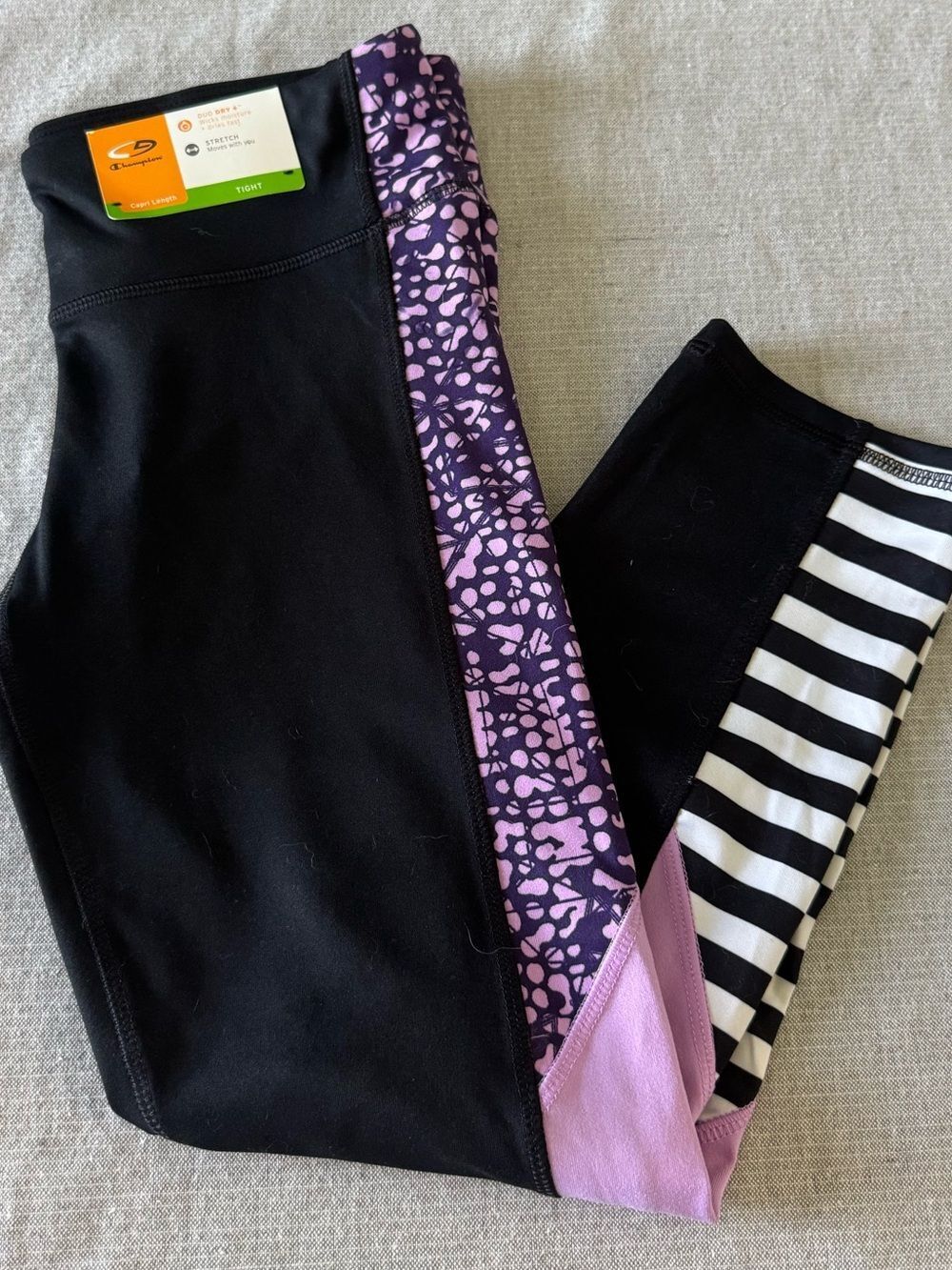 Champion C9 DuoDry PurpleBlack Cropped Leggings S
